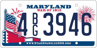 MD license plate 4BG3946