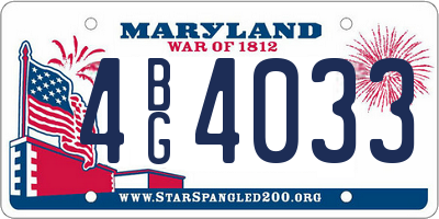 MD license plate 4BG4033