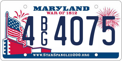 MD license plate 4BG4075