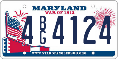 MD license plate 4BG4124