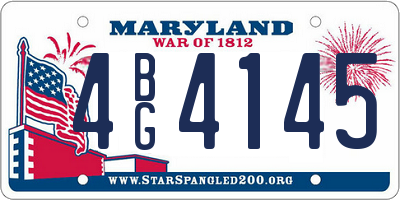 MD license plate 4BG4145