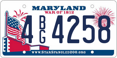 MD license plate 4BG4258
