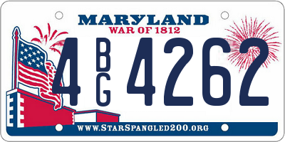 MD license plate 4BG4262