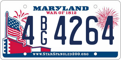 MD license plate 4BG4264