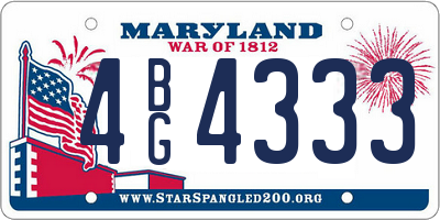 MD license plate 4BG4333