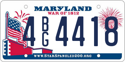 MD license plate 4BG4418