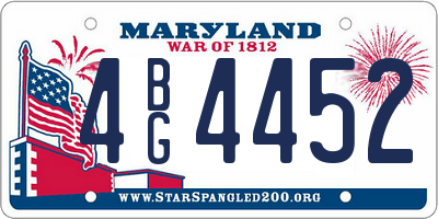 MD license plate 4BG4452