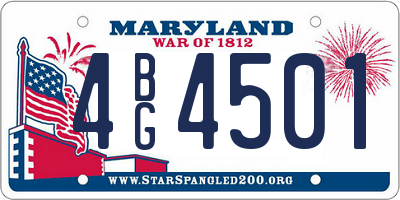 MD license plate 4BG4501
