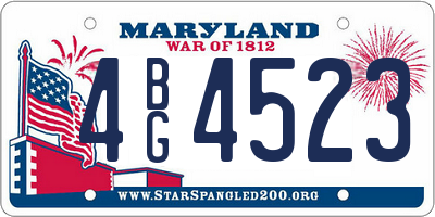 MD license plate 4BG4523