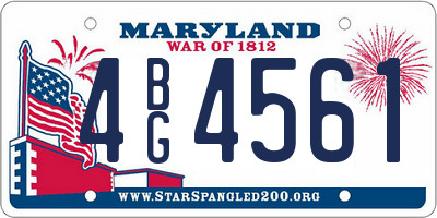 MD license plate 4BG4561