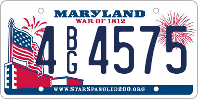 MD license plate 4BG4575