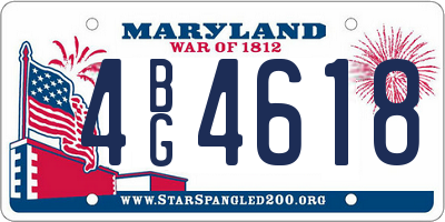 MD license plate 4BG4618