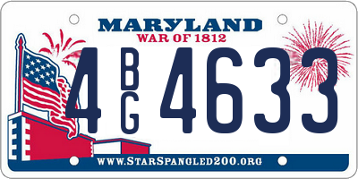 MD license plate 4BG4633
