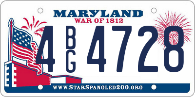 MD license plate 4BG4728