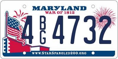 MD license plate 4BG4732