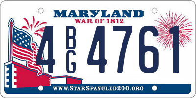 MD license plate 4BG4761