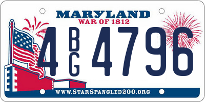 MD license plate 4BG4796