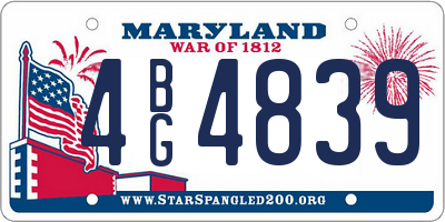 MD license plate 4BG4839