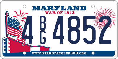 MD license plate 4BG4852