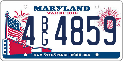 MD license plate 4BG4859