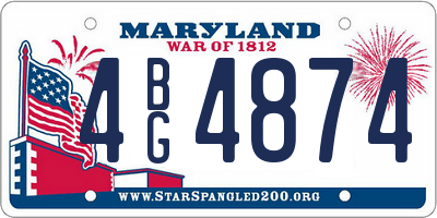 MD license plate 4BG4874