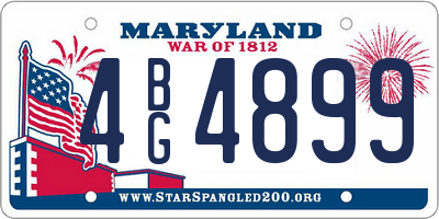 MD license plate 4BG4899