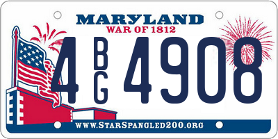 MD license plate 4BG4908