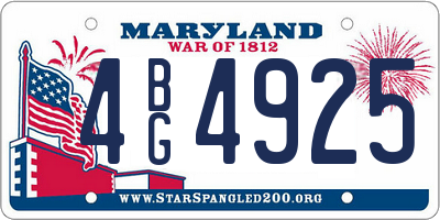 MD license plate 4BG4925