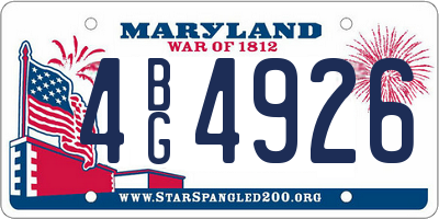 MD license plate 4BG4926