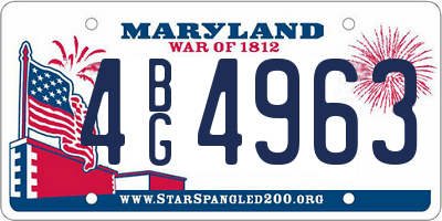 MD license plate 4BG4963
