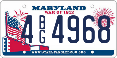 MD license plate 4BG4968