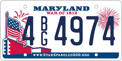 MD license plate 4BG4974