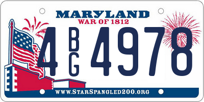 MD license plate 4BG4978