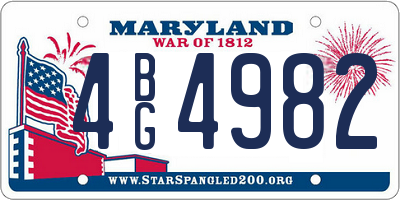 MD license plate 4BG4982