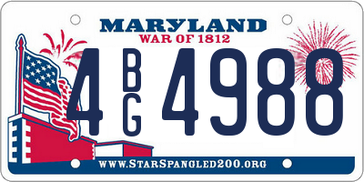 MD license plate 4BG4988