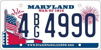 MD license plate 4BG4990