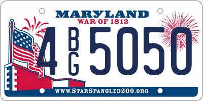 MD license plate 4BG5050