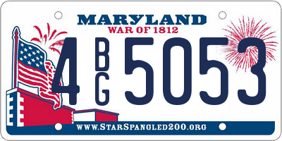 MD license plate 4BG5053