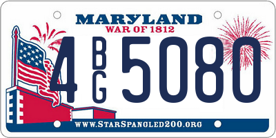 MD license plate 4BG5080