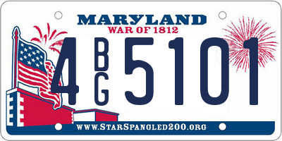 MD license plate 4BG5101