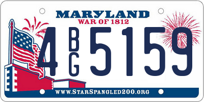 MD license plate 4BG5159