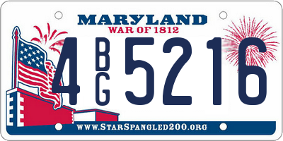 MD license plate 4BG5216
