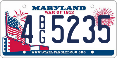 MD license plate 4BG5235