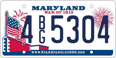 MD license plate 4BG5304