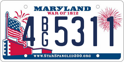 MD license plate 4BG5311