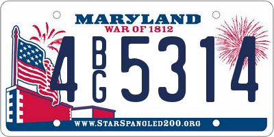 MD license plate 4BG5314