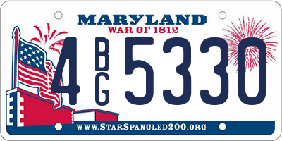 MD license plate 4BG5330