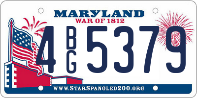 MD license plate 4BG5379