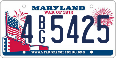 MD license plate 4BG5425