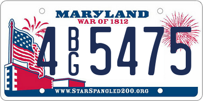 MD license plate 4BG5475